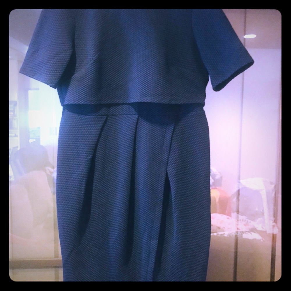 Maternity double layer textured smart dress